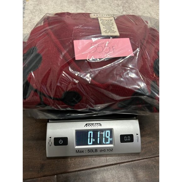 Apostrophe Red V Neck Sweater Black Floral Embroidery Size 20 - Picture 8 of 9